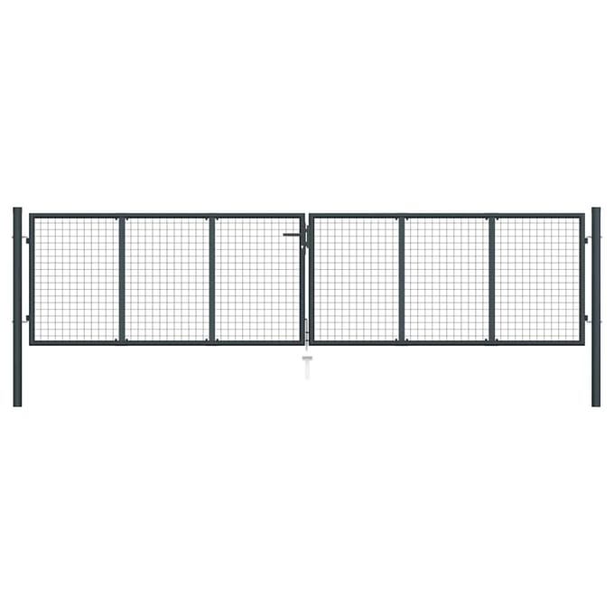 vidaXL - Tuinhek - van - gaas - gegalvaniseerd - staal - 400x75 - cm - grijs