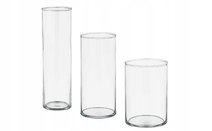 IKEA CYLINDER Vazen Set - 3 stuks, transparant glas