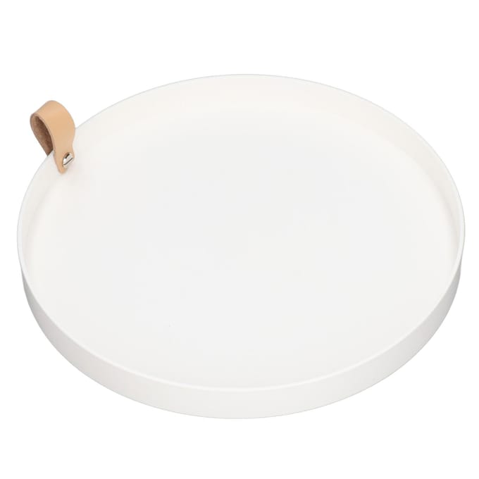 Sieradenschaal Wit Eenvoudig Rond Stijl Waterdicht ABS Elegant Multifunctioneel Kaptafelbakje voor Sieraden Parfum Kaptafel white