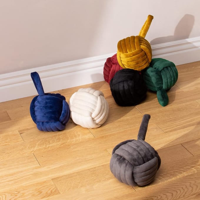 Decoratieve Deurstopper in Knoop Vorm van Zacht Fluweel