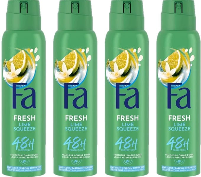 Fa Lime Squeeze Deodorant Spray - 4x150ml Voordeelverpakking