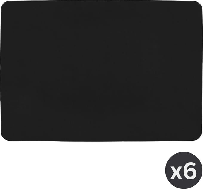 Placemat TOGO, 33x45cm, zwart - set of 6 in giftbox