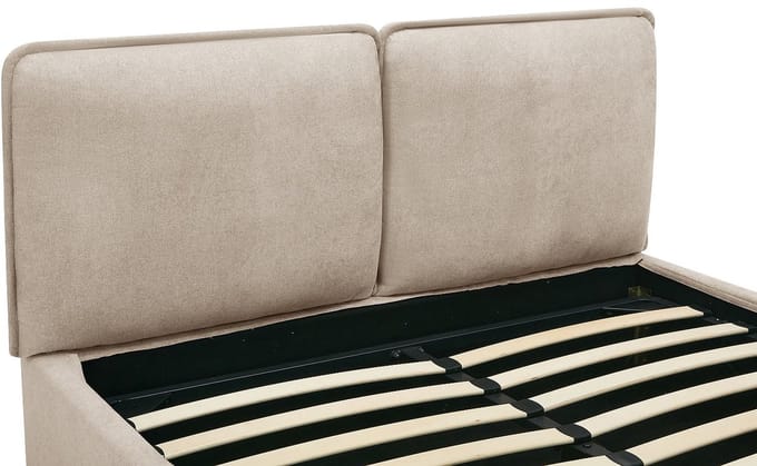 Vente-unique Bed met opbergruimte stof beige 140 x 190 cm