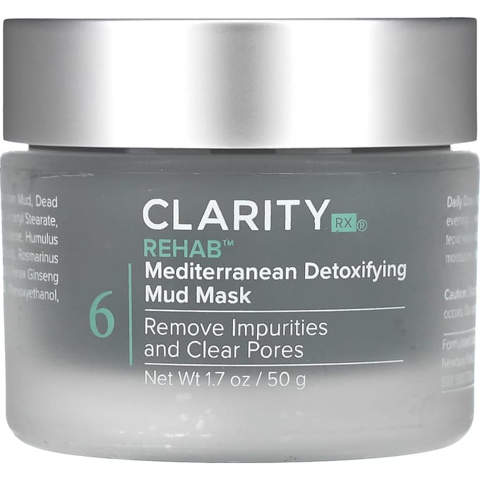 ClarityRx, Rehap, Mediterranean Detox Mud Mask, 1.7 oz (50 g) gray