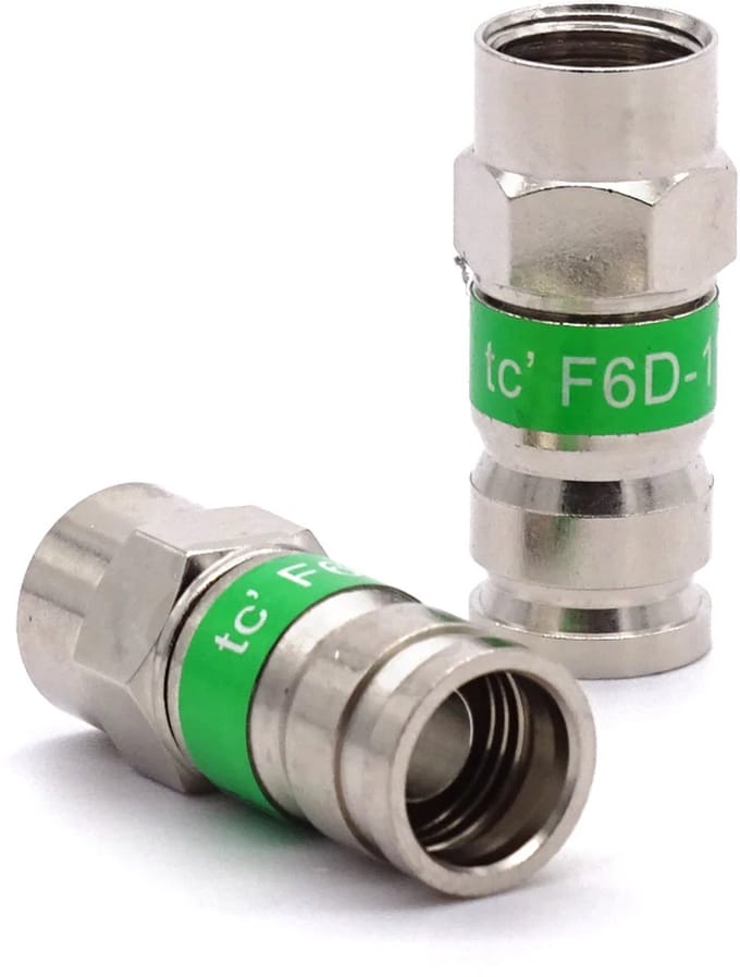 TC' Series 9 - F Compressieconnector - Groen - 1.13 Trishield Kabel