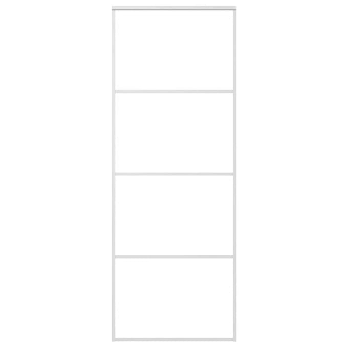 vidaXL - Schuifdeur - 76x205 - cm - ESG-glas - en - aluminium - wit