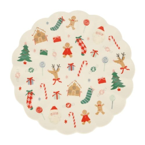Meri meri kerst herbruikbaar bord vrolijke kerst