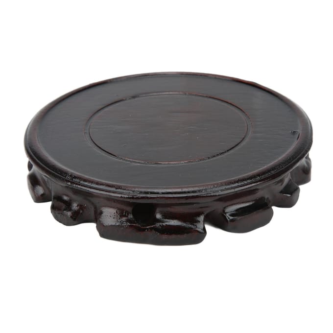 Ronde Houten Basis Multifunctioneel Retro Snijwerk Elegant Houten Display Standaard voor Huisdecoratie gray