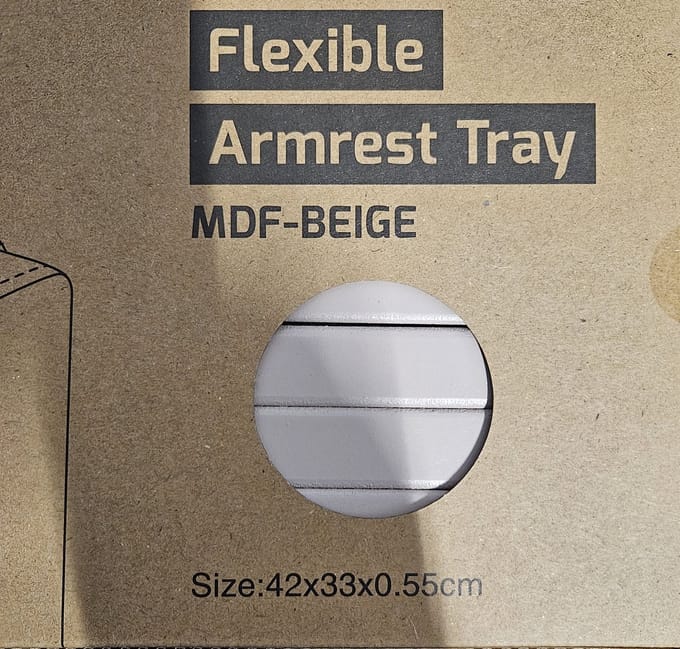 Flexibele armleuning-tray Gemaakt van bamboe - 41 x 33 x 0.55 cm - beige