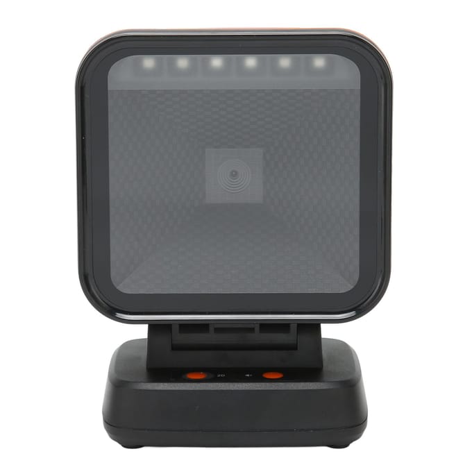 2D 1D QR Desktop Barcode Scanner Bedraad USB Groot Scanvenster Verstelbare Hoek Barcode Scanner gray