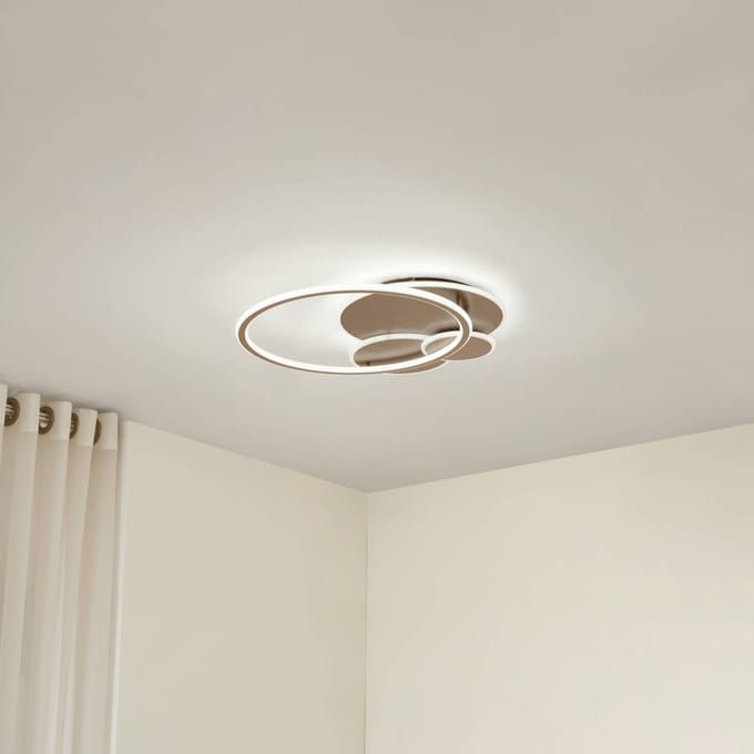 Lucande LED plafondlamp Circulo, koffiebruin, CCT, dimbaar