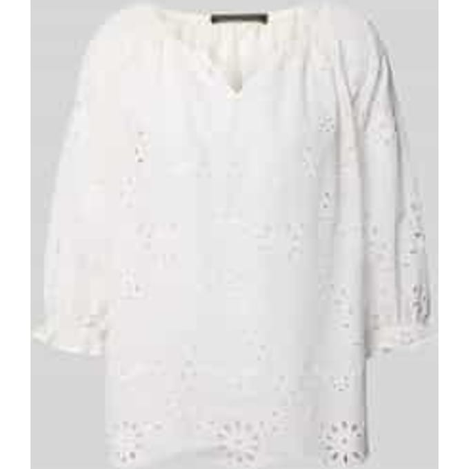 Blouse met ajourwerk en tuniekkraag