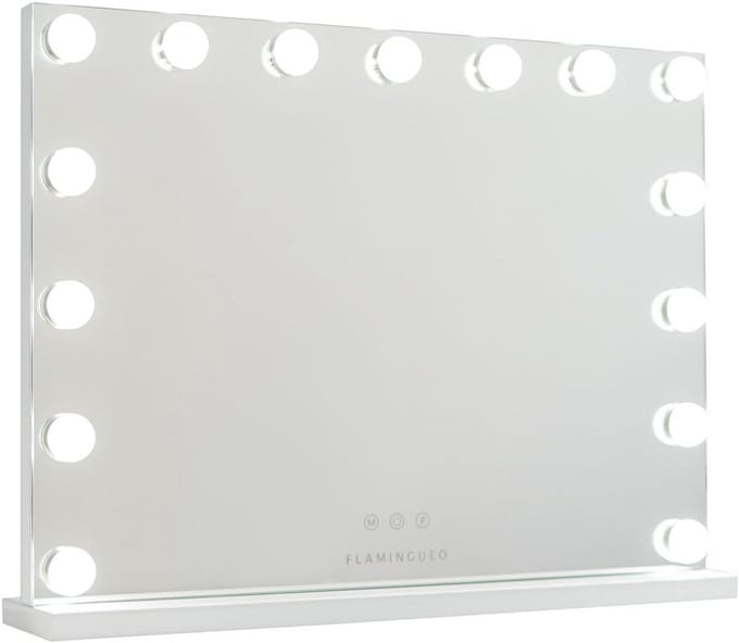 Make-up Spiegel - Verlichte Spiegel - Schoonheidsrituelen - Instelbare Intensiteit - 58x43x12 cm - Wit