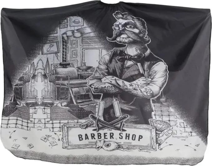 Nivard Baardschort - Beard Bib - Scheerschort - Baard Cape - Kappersmantel - Kapmantel - Kapsalon