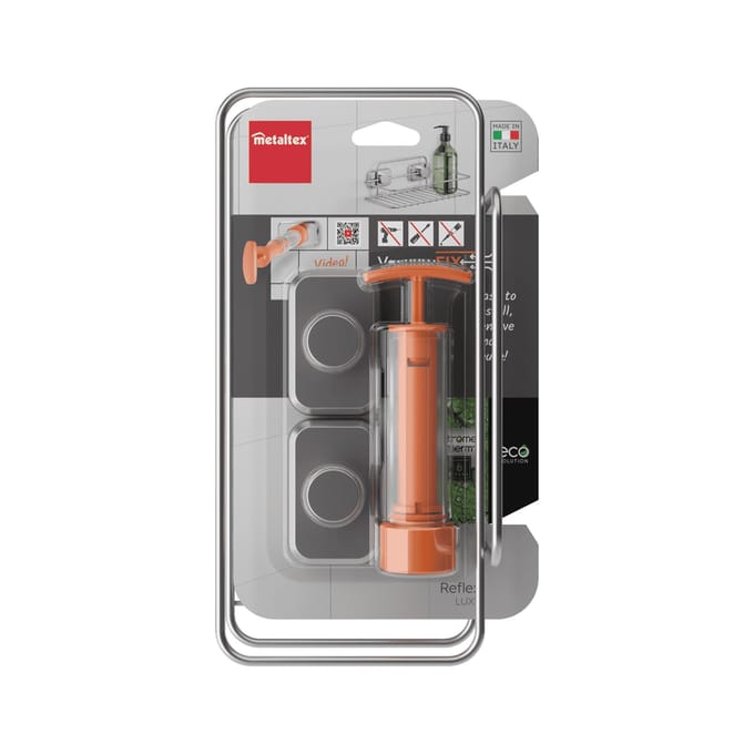 Metaltex - Doucherek Reflex - 1 laag - Badkamerrek - Met vacuum-fix montageset - Chrometherm