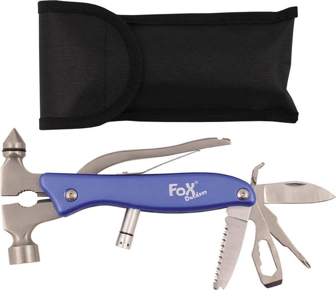 Gereedschapsset, Multitool, "Worker", blauw, metaal