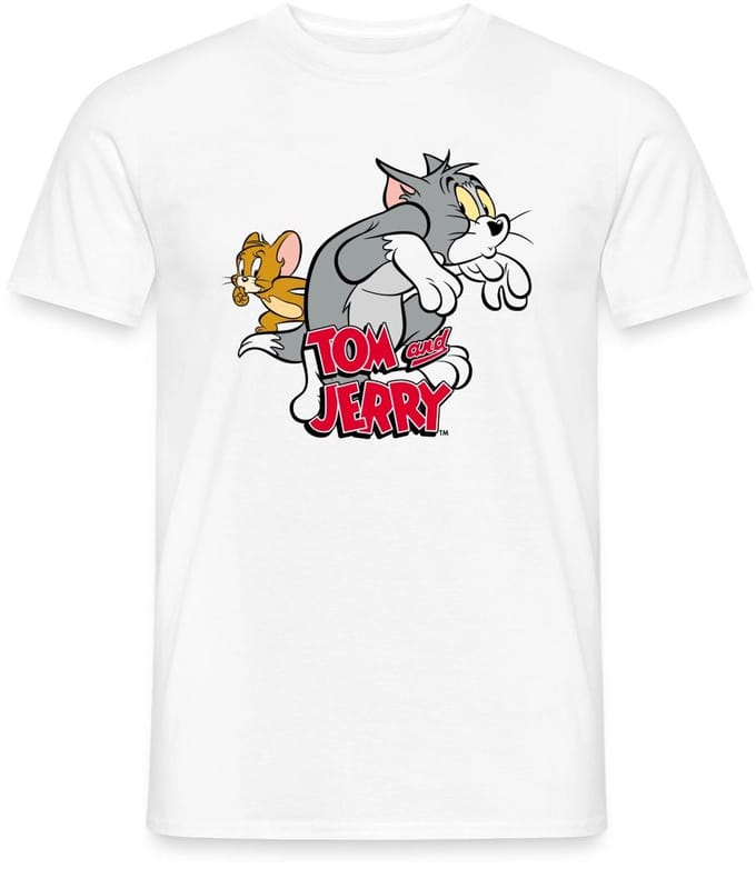 Tom En Jerry Op Fluwelen Poten T-Shirt Heren