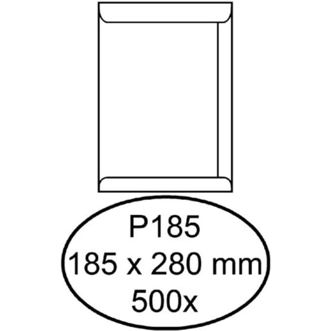Envelop Quantore akte P185 185x280mm wit 500 stuks