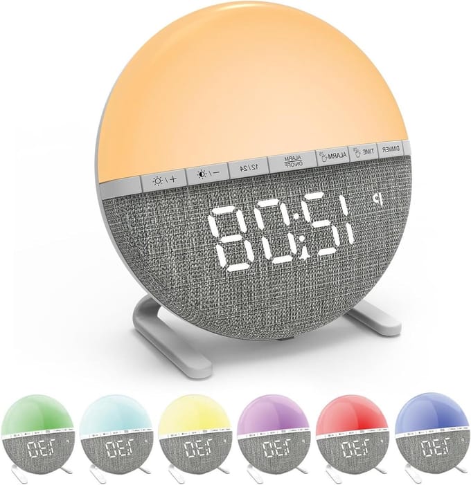 Licht Wekker Wake Up Light- Digitale Wekker met Lamp - Slaaphulp met USB Aansluiting - Geluidssignaal