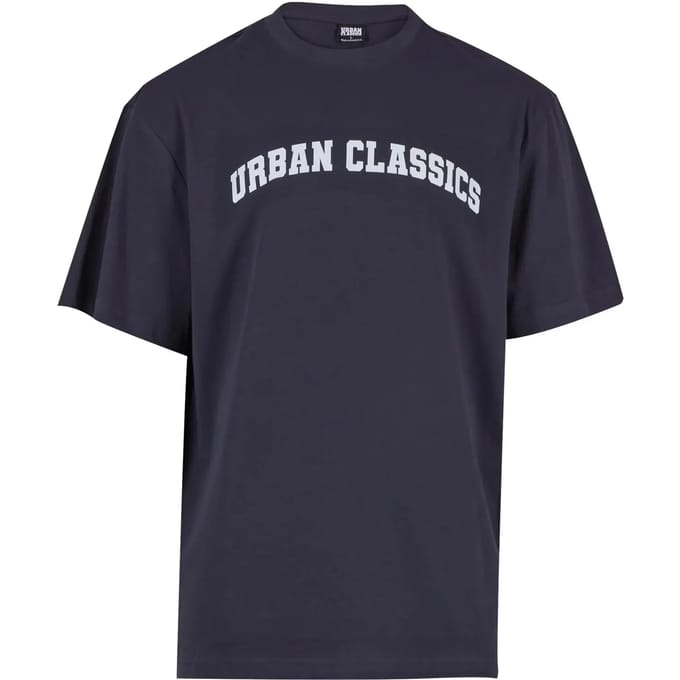 Urban Classics - UC College Logo Tall Heren Tshirt - M - Blauw