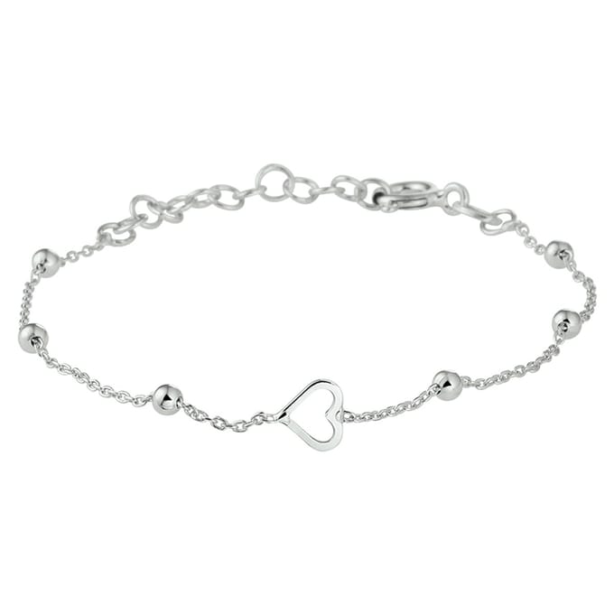 Yep! armband hart 1,0 mm 13 + 3 cm - Zilver
