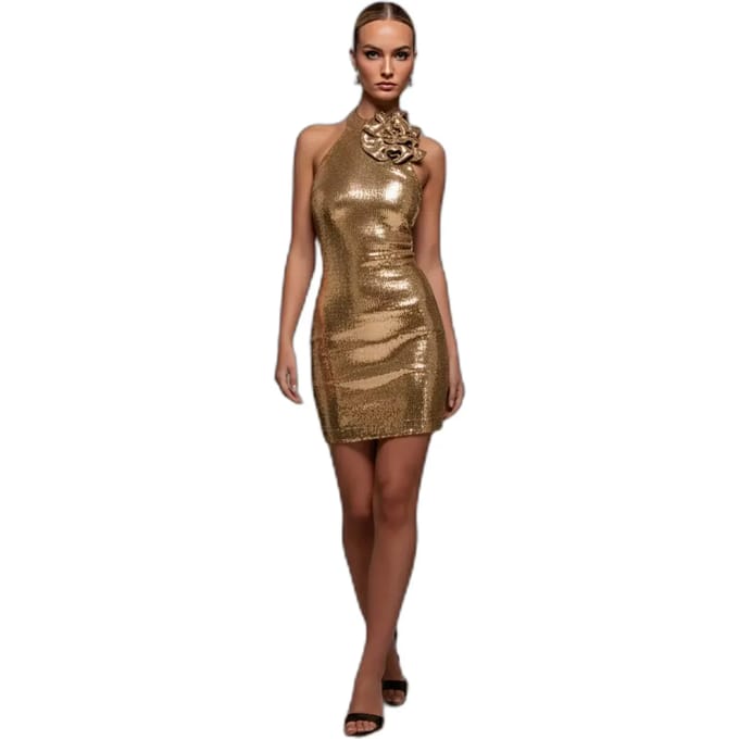 Glitterned Uitsluitend Vrouwelijke Mouwloze Jurk Goddiva