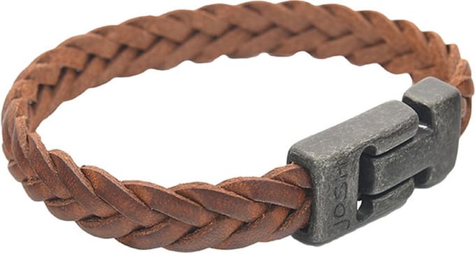 JOSH Heren Leren Armband Cognac | 24456-BRA