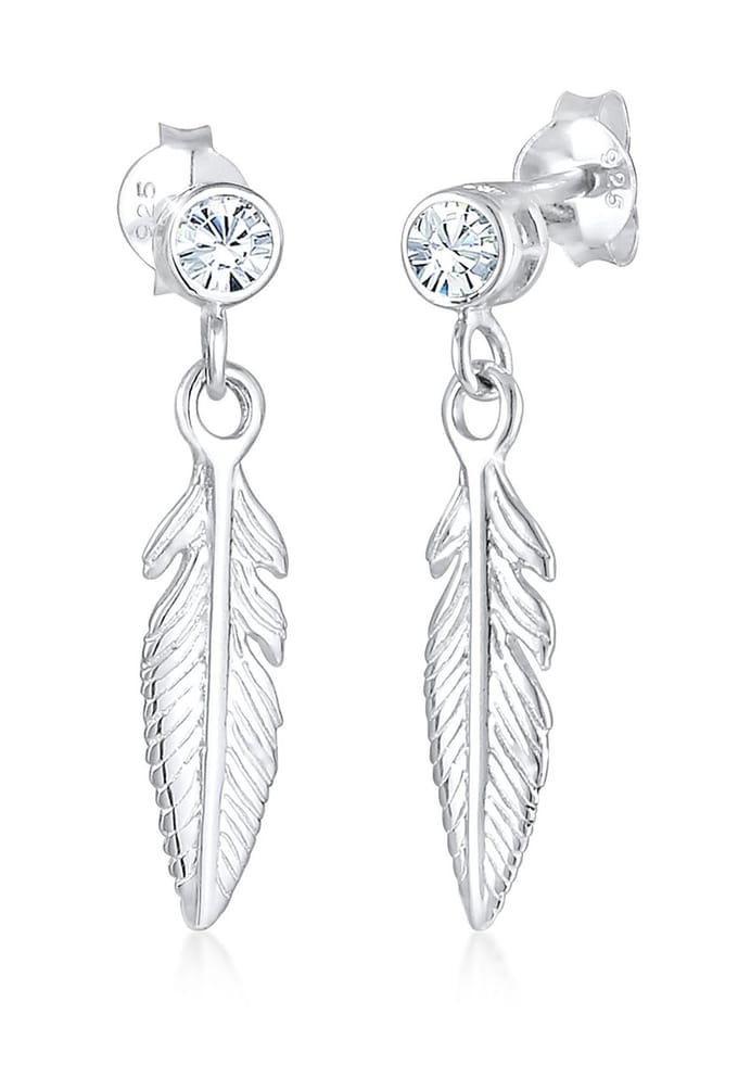 Elli Oorbellen Veer Boho Kristallen 925 Sterling Zilver