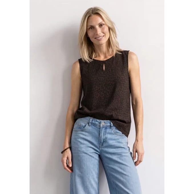 Blouse met ronde hals en cut-out-detail
