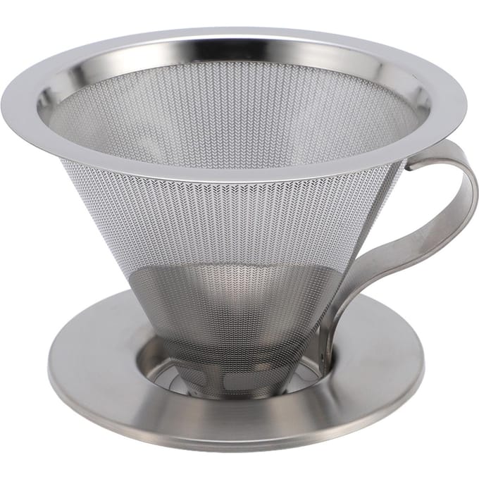 Papierloze Overgietkoffiefilter RVS met 300 Mesh Optimale Extractie Draagbaar white