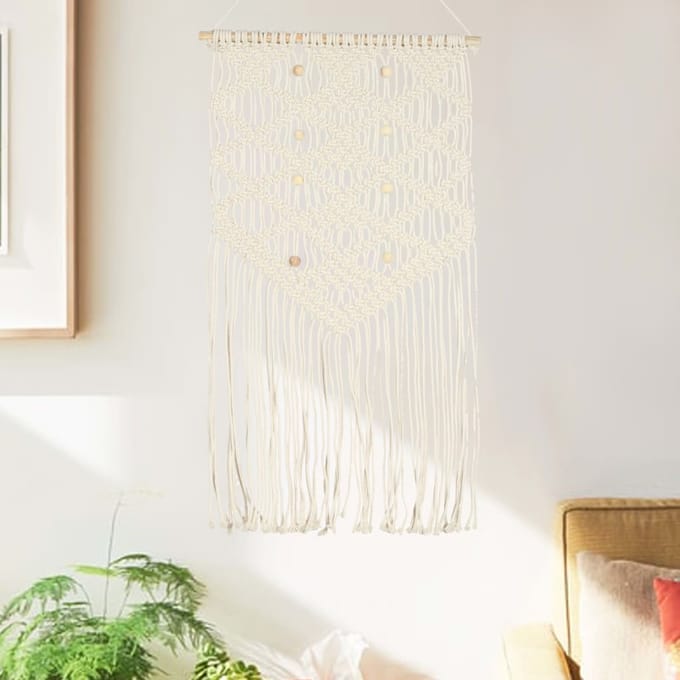 vidaXL - Wandhanger - macramé - 40x80 - cm - katoen