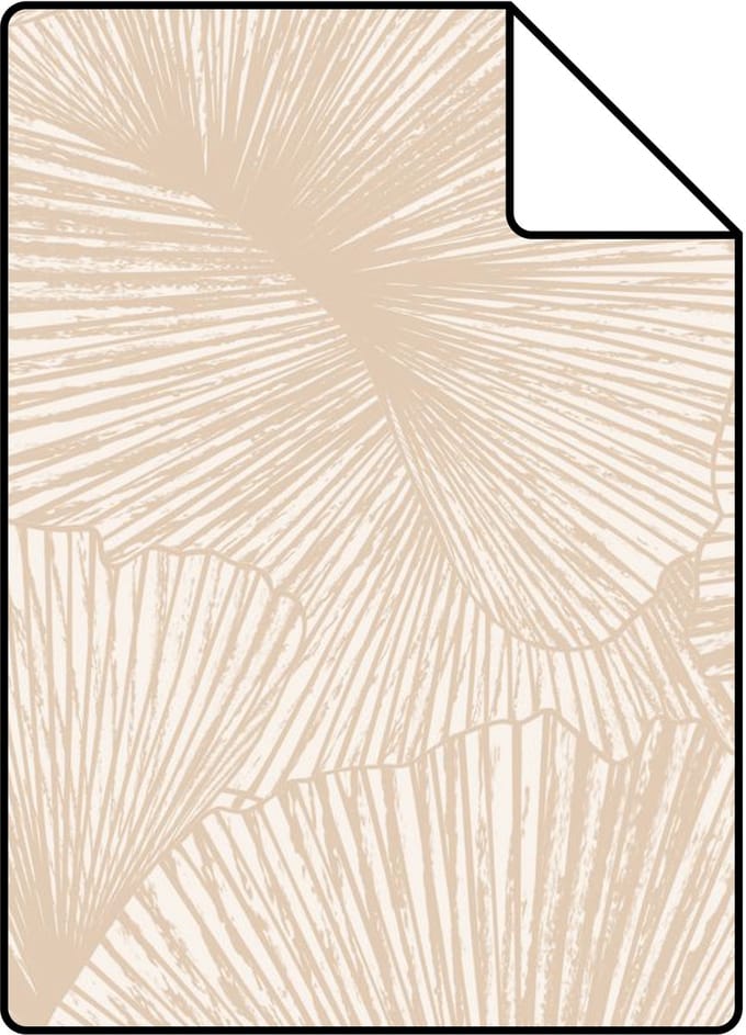 Proefstaal ESTAhome behang 3D-motief bladeren beige - 26.5 x 21 cm - 131395-S