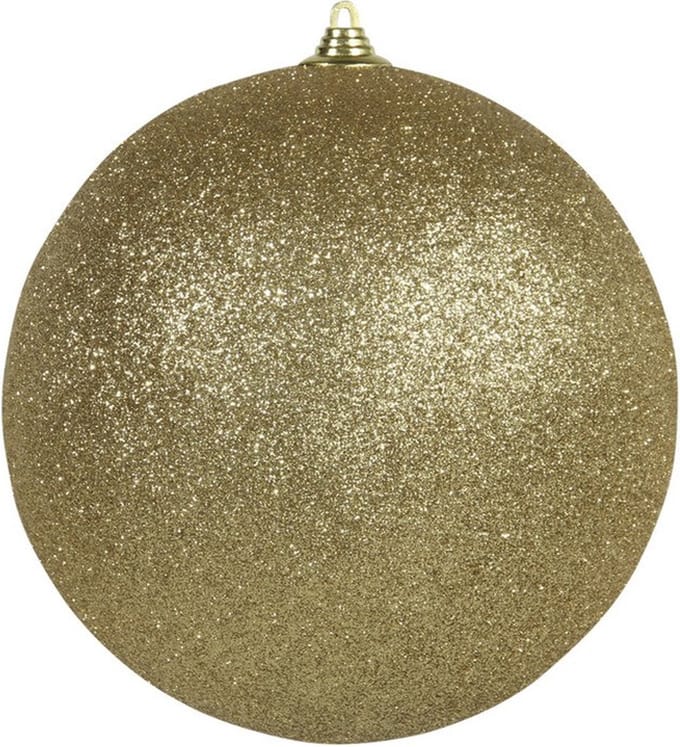 Othmar Decorations Kerstbal - groot - goud - D18 cm - kunststof - glitter afwerking - kerstversiering