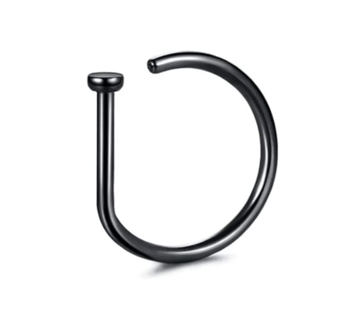 Cabantis® Zwart Fake Chirurgisch Stalen D-Shaped Piercing - Sieraden - 10 mm Diameter & 1 mm Staafdikte