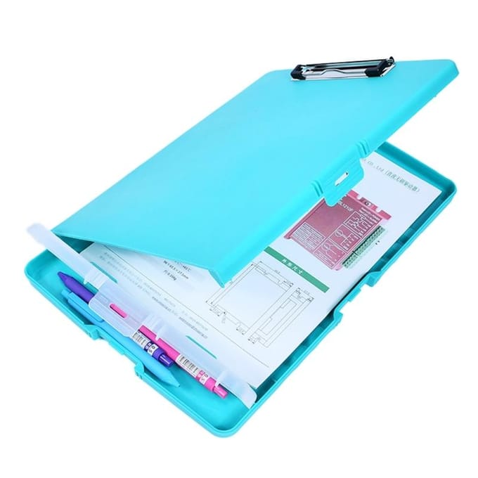 Classeur multifonctionnel avec presse-papiers et boîte à papeterie Boîte d'organisation de fichiers portable pour étudiants, enseignants, écoles noir