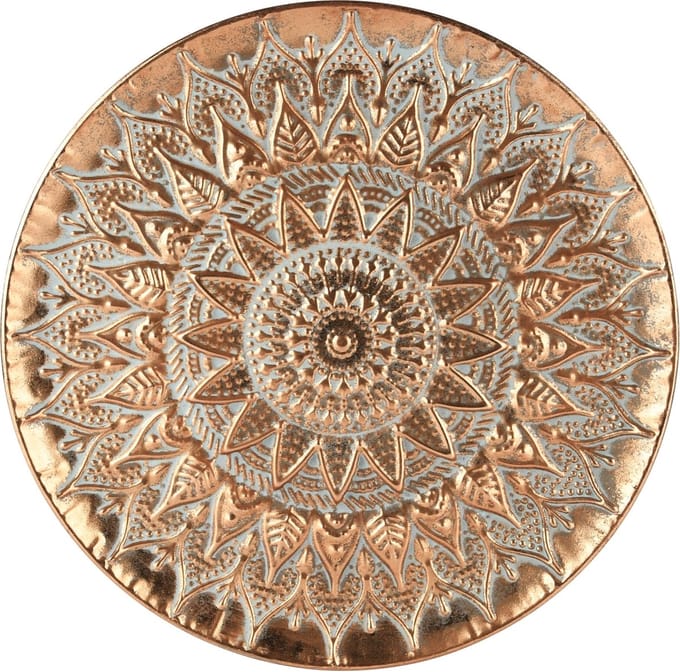 Dekoratief | Dienblad rond, brons, metaal, 39x2x39cm | A245477
