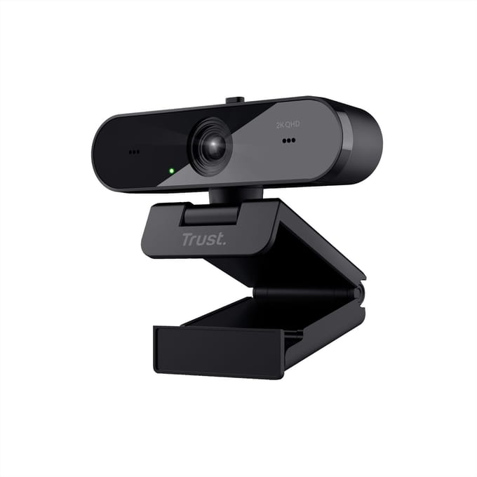 Trust Taxon Webcam - 2K QHD webcam – Autofocus – Dubbele microfoon – Privacyfilter – Zwart