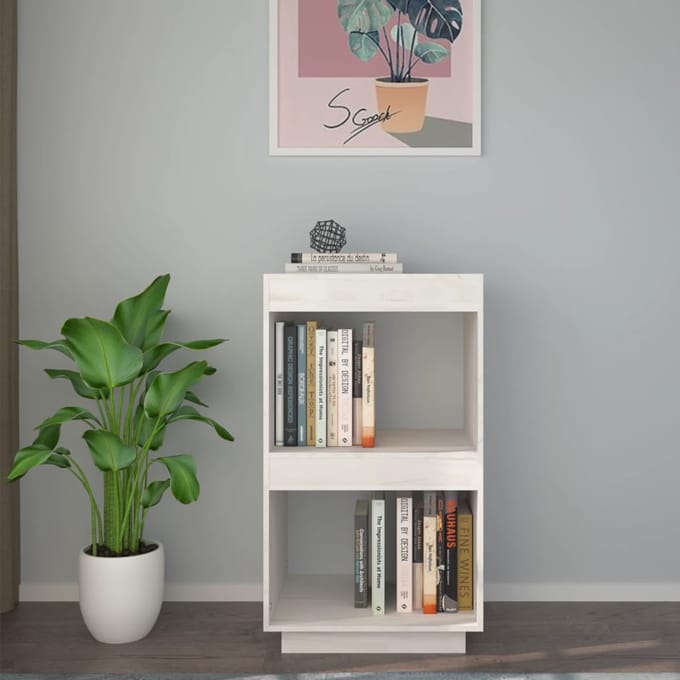 vidaXL - Boekenkast - 40x35x71 - cm - massief - grenenhout - wit