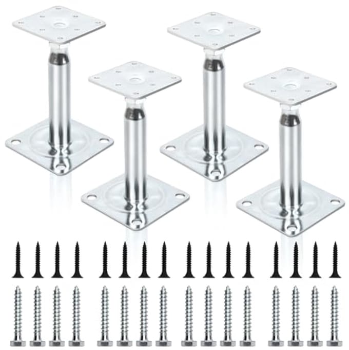 Verstelbare Paaldragers voor Hekken en Pergola's - Hoogte 100-150 mm, Staal