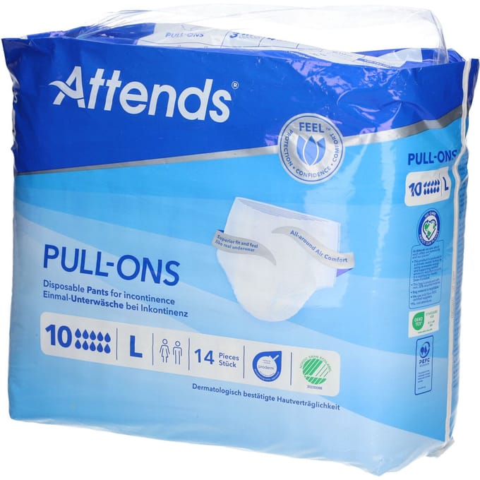 Attends® Slip Pull-Ons 10 Large 14 Luiers