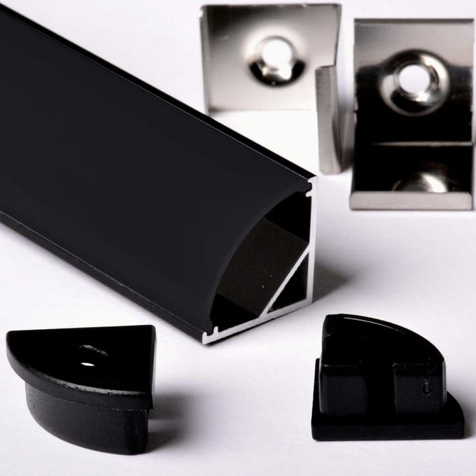 Aluminium Profiel Hoekstrip 3 Meter voor LED Strips met Afdekking