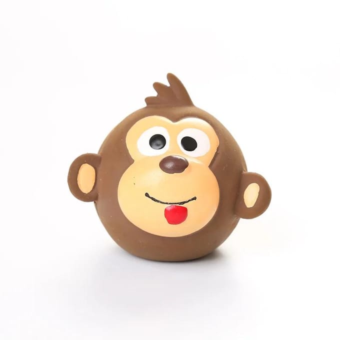 Jouet couineur en forme de singe, grenouille, cochon, chien, chiot, mâcher, nettoyer les dents M white