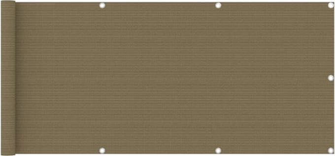 vidaXL - Balkonscherm - 75x600 - cm - HDPE - taupe