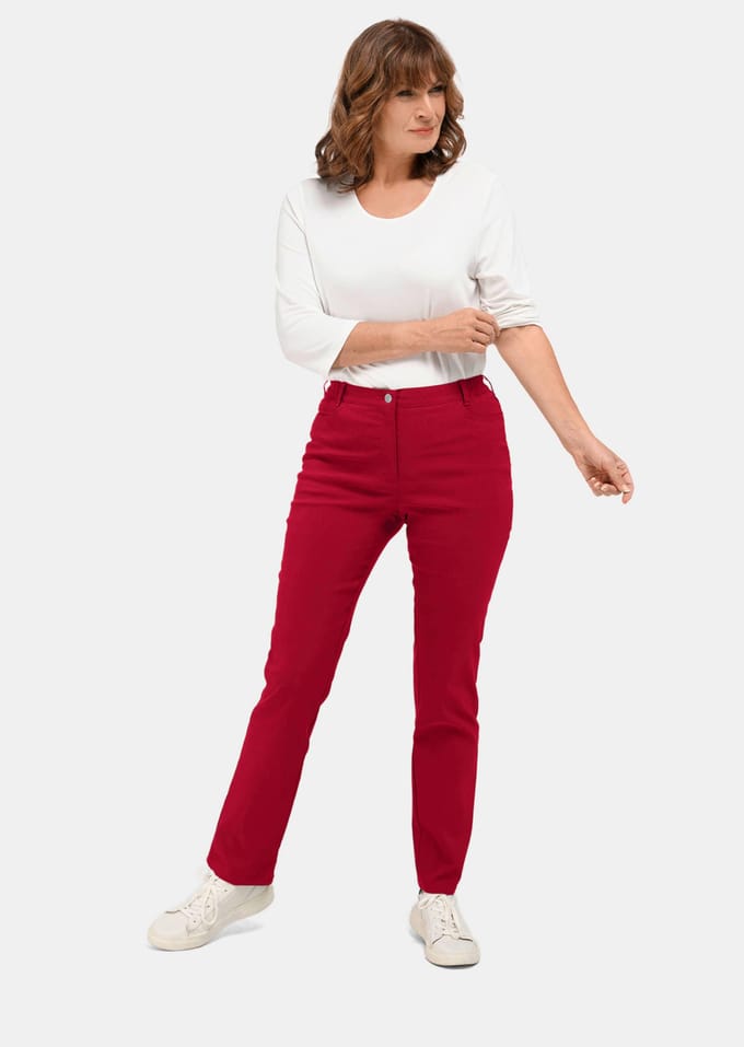 Superstretchbroek - rood - Gr. 42 van Goldner Fashion