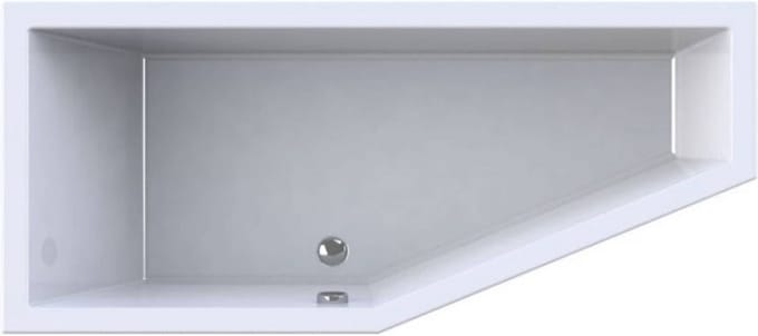 Ben Bobo inbouw douchebad met ligzijde en hoek links 170x75cm glans wit acryl