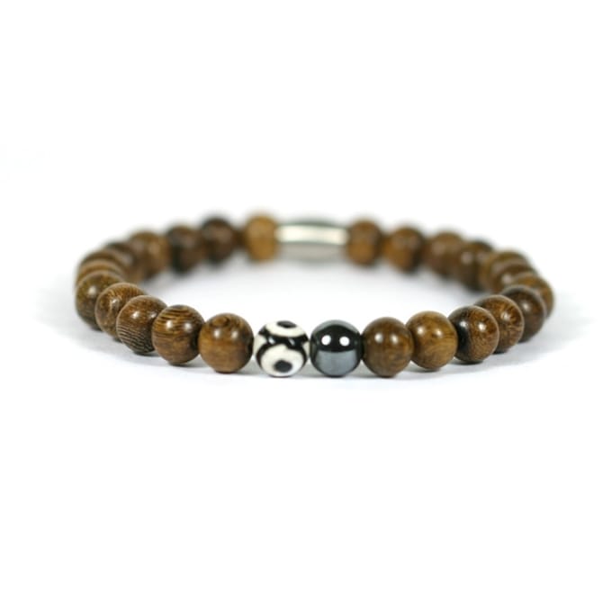 Heren armband robles - evil eye agate - Ibizamen -21cm