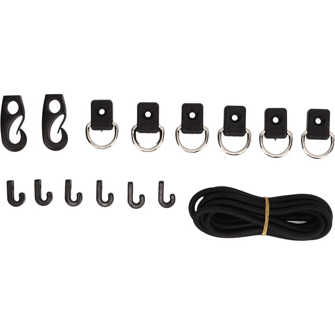 16,4 inch Kajak Dek Rigging Kit Elastisch Koord Touw Met Haken voor Visserij Kajak Kano Boot black