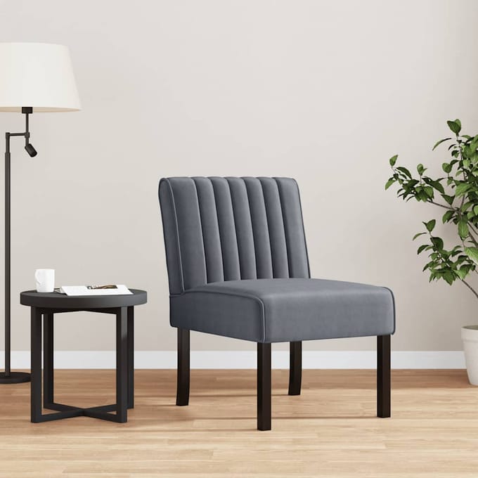 Vidaxl Fauteuil, Donkergrijs, Bekleed met Fluweel