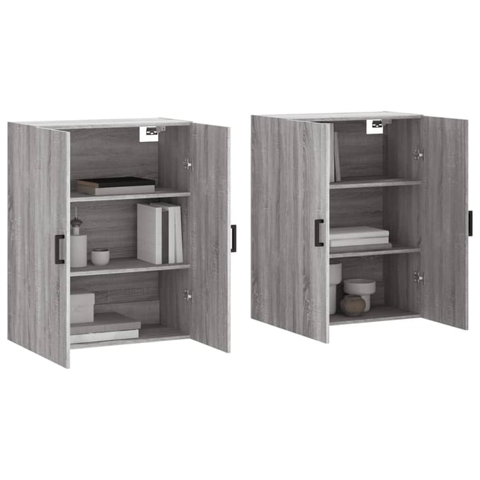 vidaXL - Hangkasten - 2 - st - 69,5x34x90 - cm - grijs - sonoma - eikenkleurig