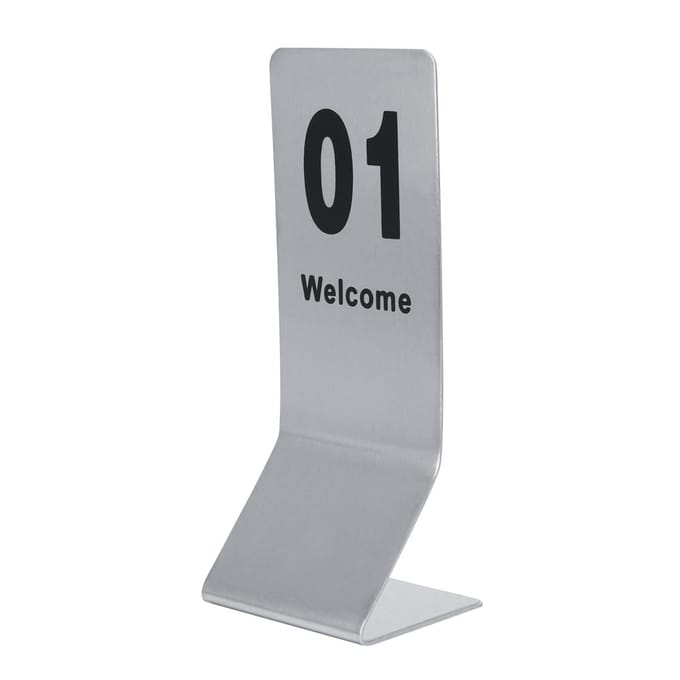 Roestvrij Staal 1-10 Dubbelzijdige Tafelnummers Props voor Bruiloftsfeest Decoratie gray